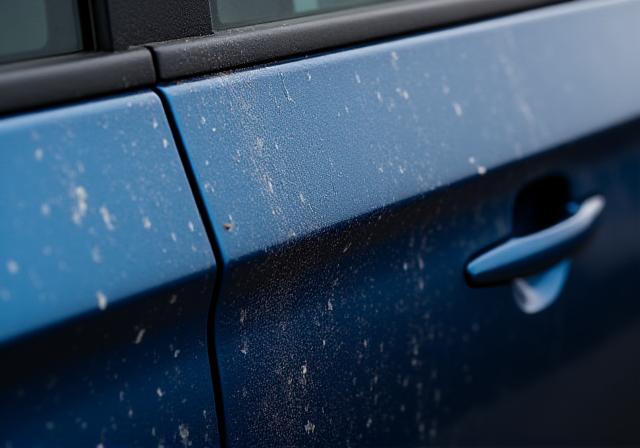 스크래치가 많은 자동차 도어 패널 (Before)